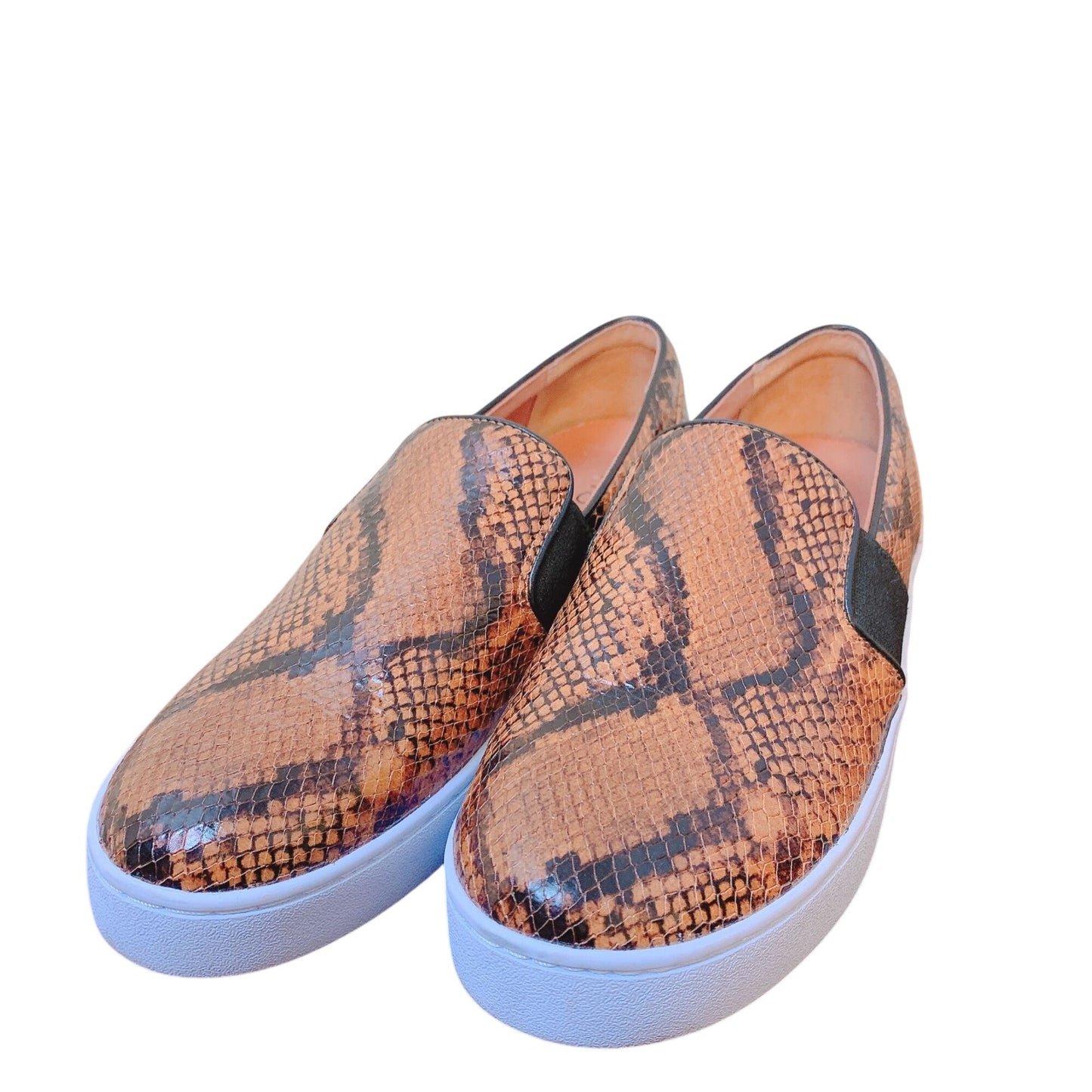 Vionic Snake Print Slip-On Sneakers With White Soles & Elastic Panels 7