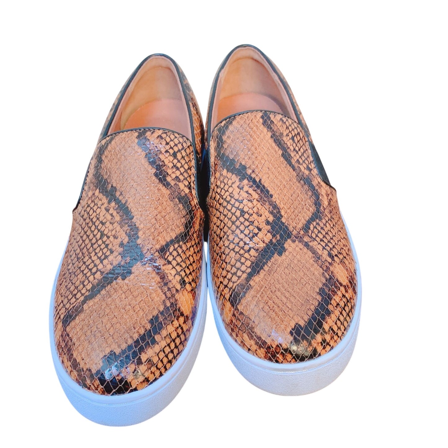 Vionic Snake Print Slip-On Sneakers With White Soles & Elastic Panels 7