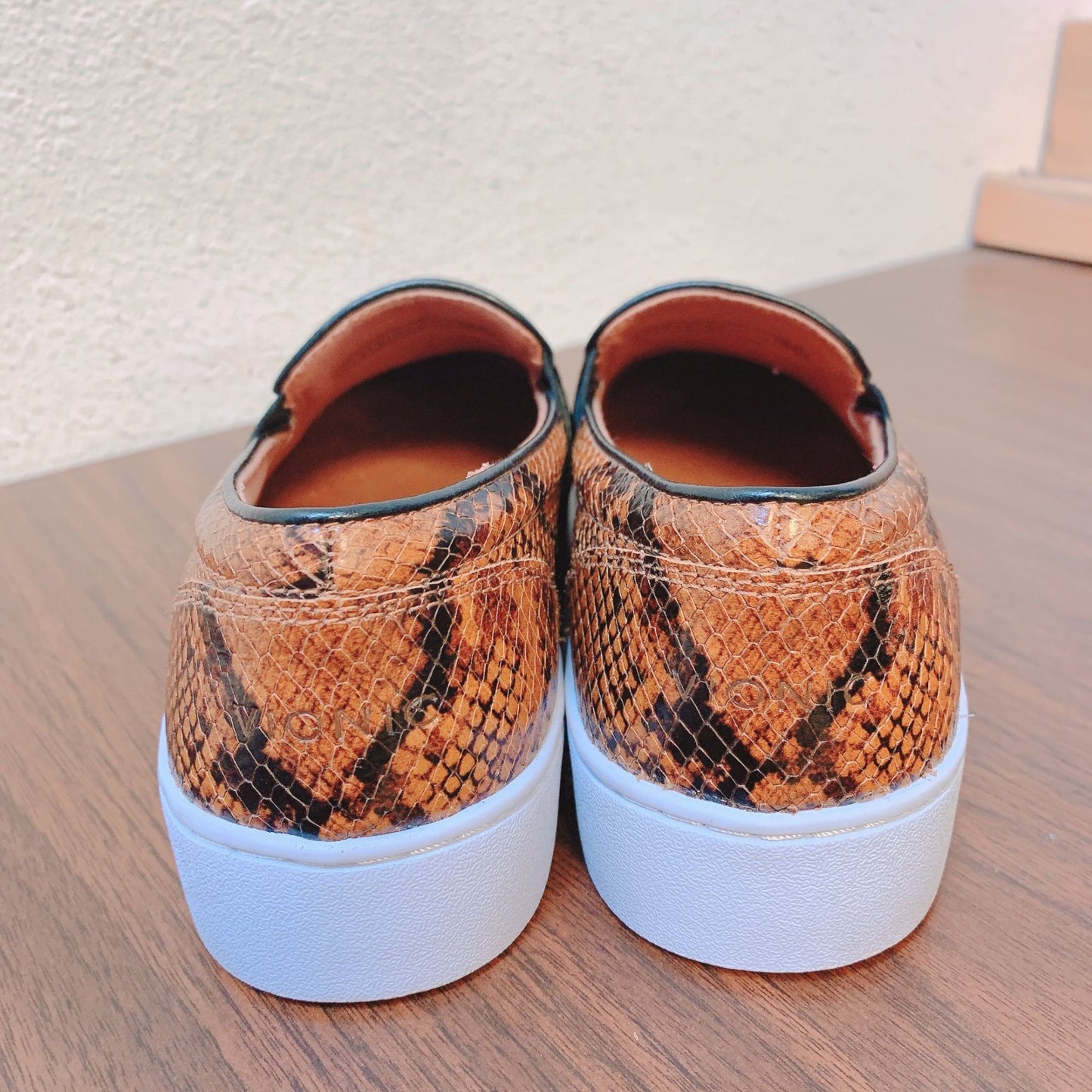 Vionic Snake Print Slip-On Sneakers With White Soles & Elastic Panels 7