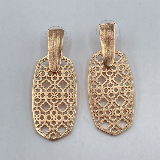 Kendra Scott Rose Gold Filigree Drop Earrings