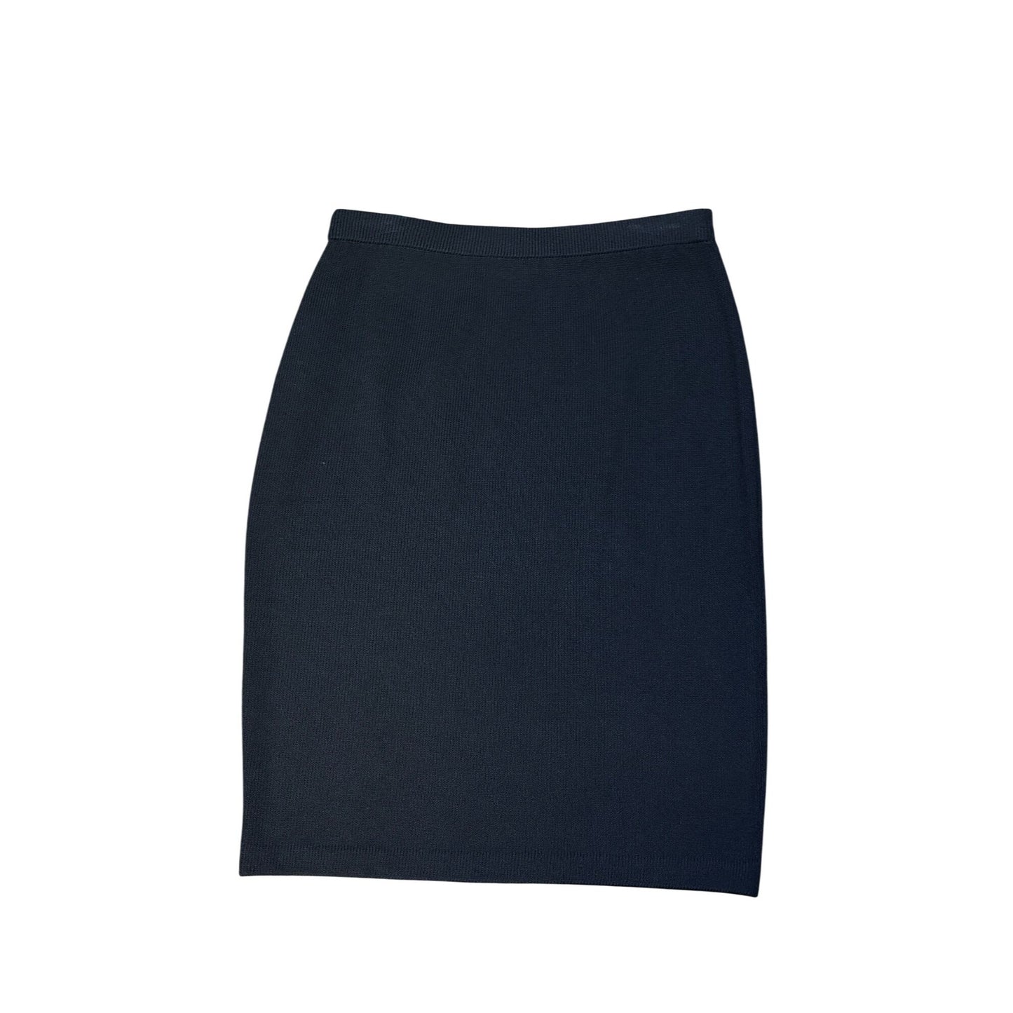 St John Basics Black Knit Pencil Skirt Size 8