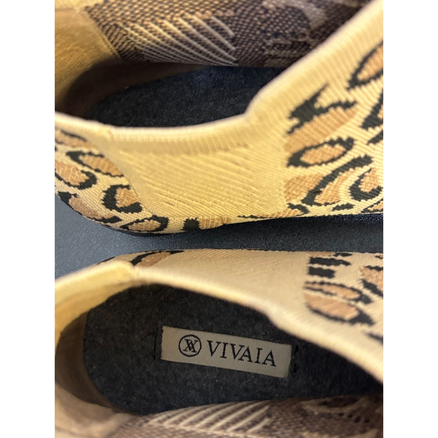 Vivaia Leopard Print Knit Ankle Boots 7.5