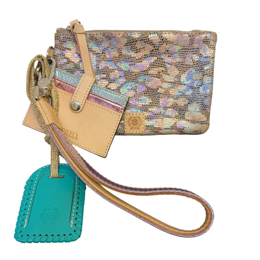 Consuela Leopard Print Wristlet With Leather Accents & Card Holder