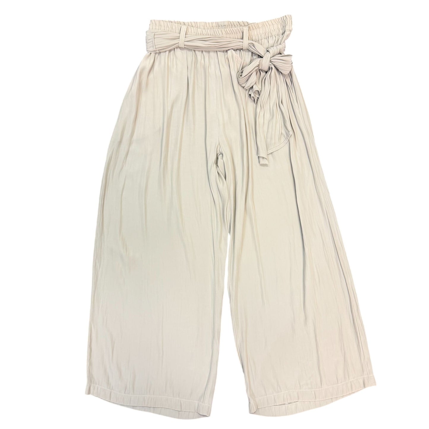 Mela Purdie Tan Wide-Leg Pants W/ Elastic Waist & Tie Belt Size S