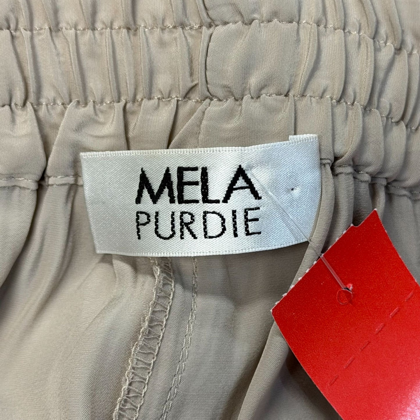 Mela Purdie Tan Wide-Leg Pants W/ Elastic Waist & Tie Belt Size S