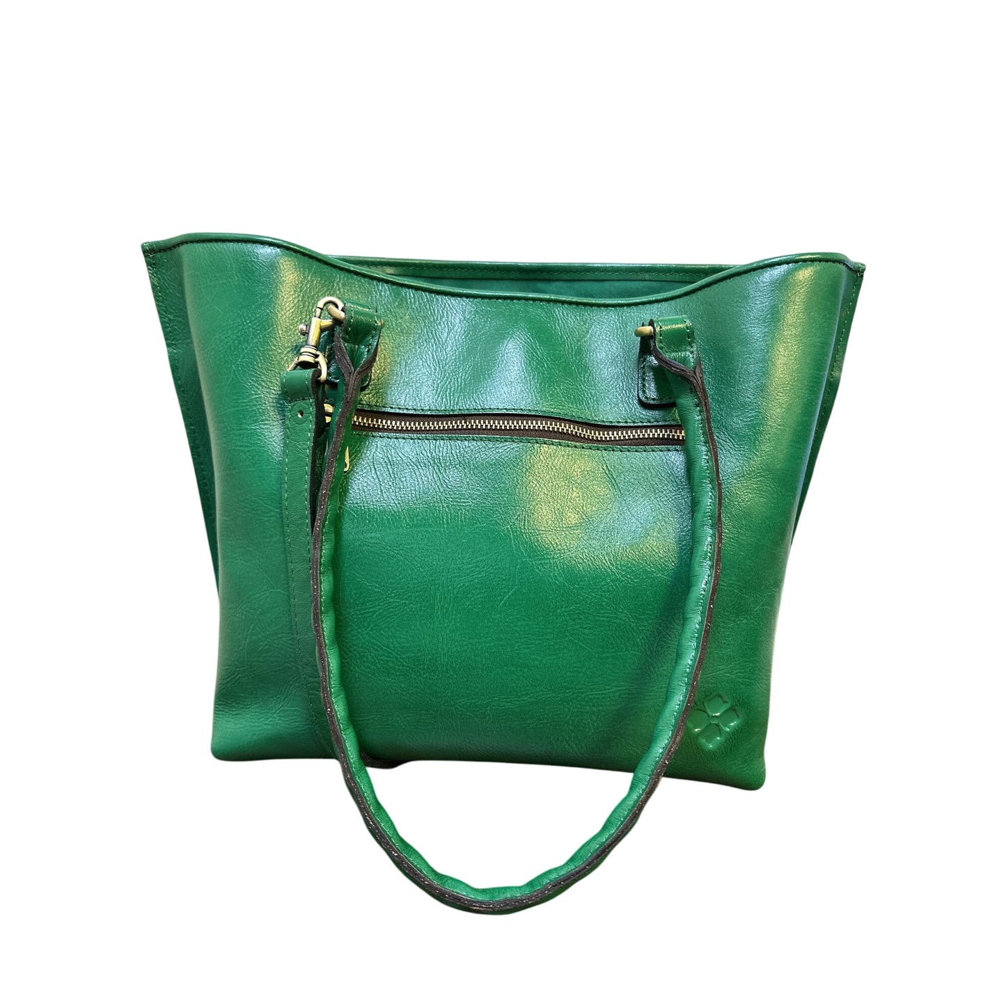 Patricia Nash Embossed Green Leather Shoulder Bag Size Large