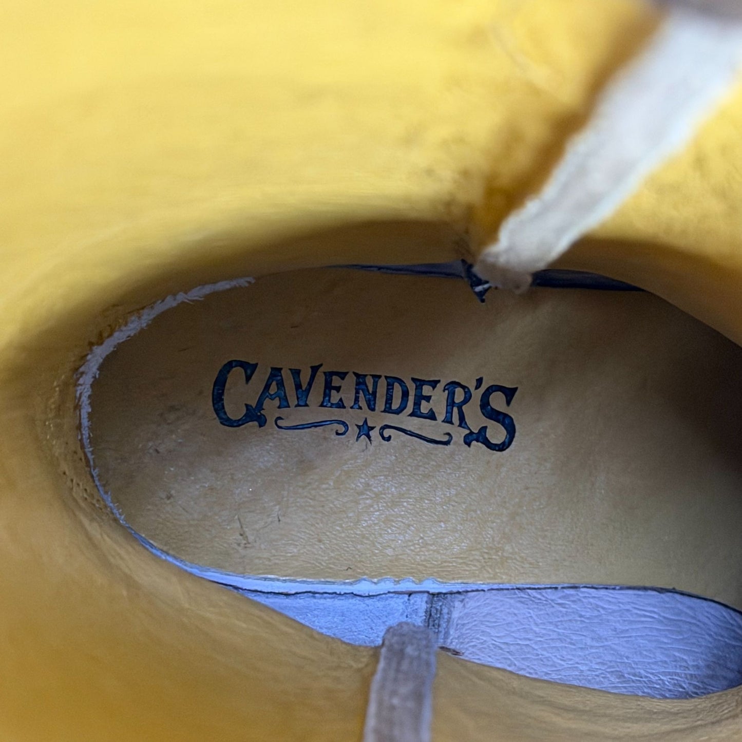 Cavenders Beige Leather Western Boots With Square Toe Design Size 8.5