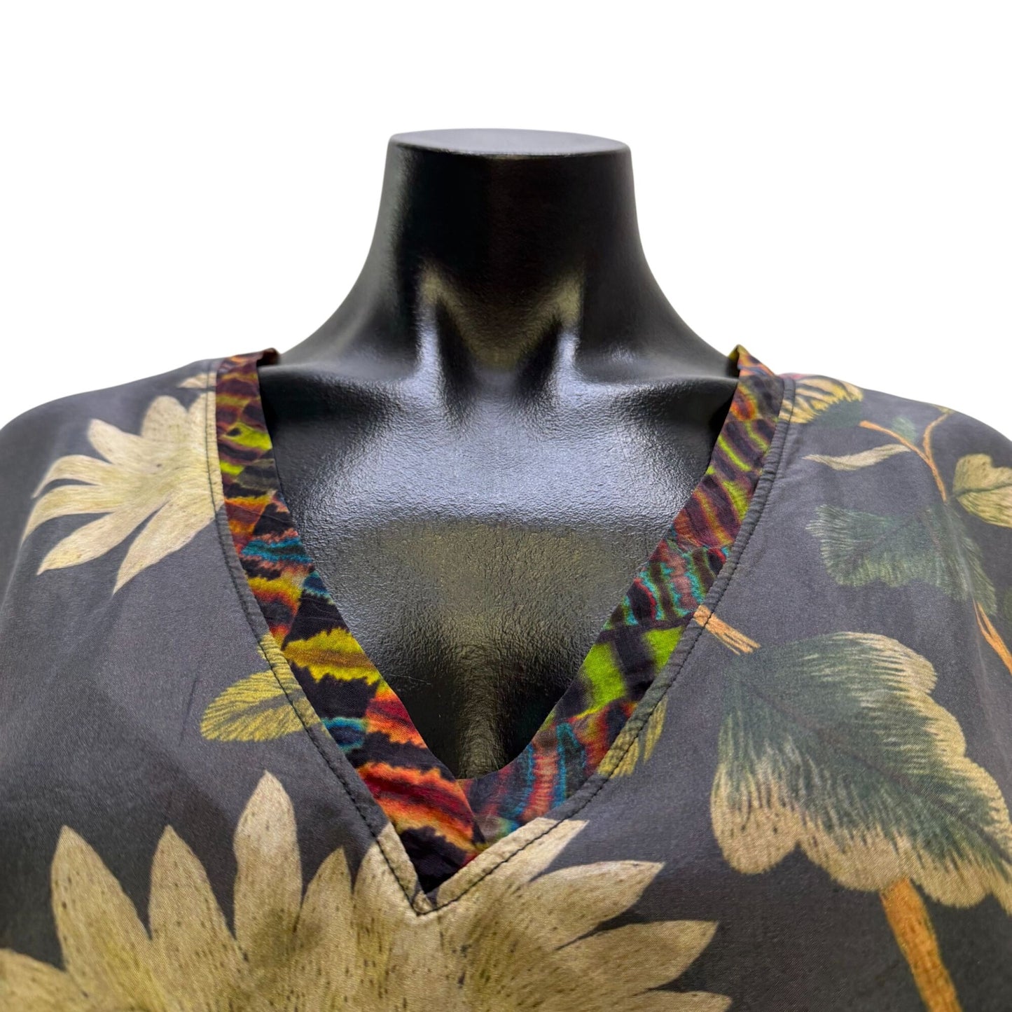 Johnny Was Floral Print Tunic Blouse Multicolor XL