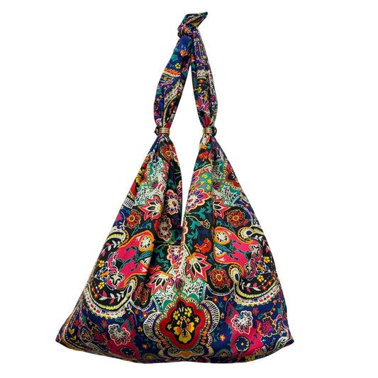 Johnny Was Fabric Hobo Bag Multicolor Paisley Pattern Boho Style Lightweight & Spacious