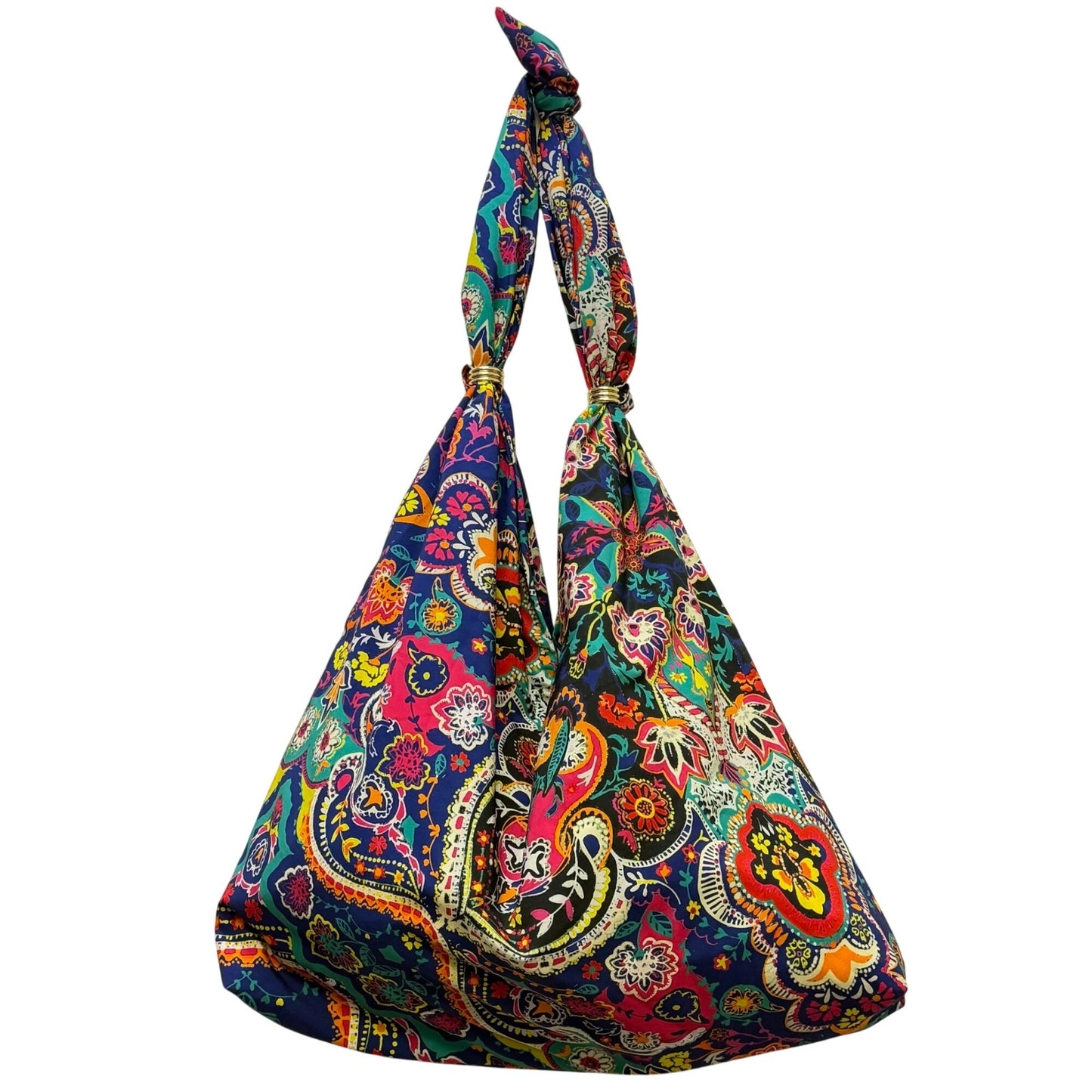 Johnny Was Fabric Hobo Bag Multicolor Paisley Pattern Boho Style Lightweight & Spacious