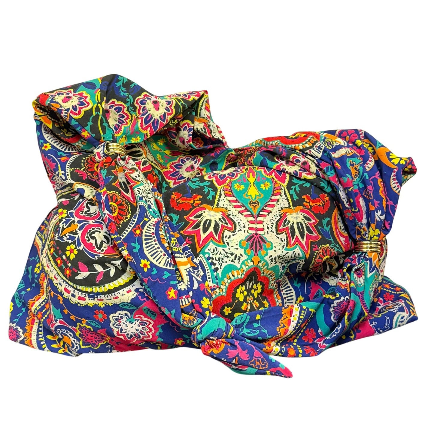 Johnny Was Fabric Hobo Bag Multicolor Paisley Pattern Boho Style Lightweight & Spacious
