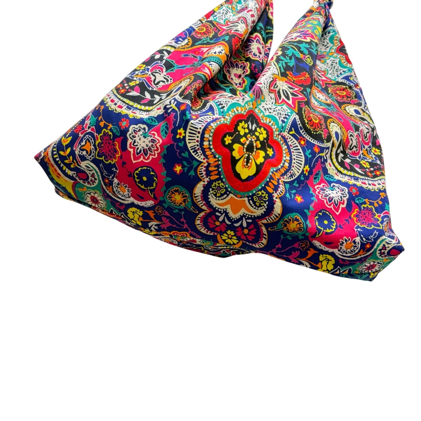 Johnny Was Fabric Hobo Bag Multicolor Paisley Pattern Boho Style Lightweight & Spacious