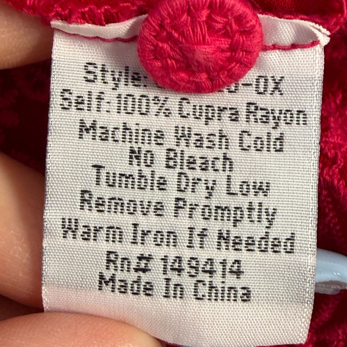 Johnny Was Embroidered Red Tunic Blouse 1X