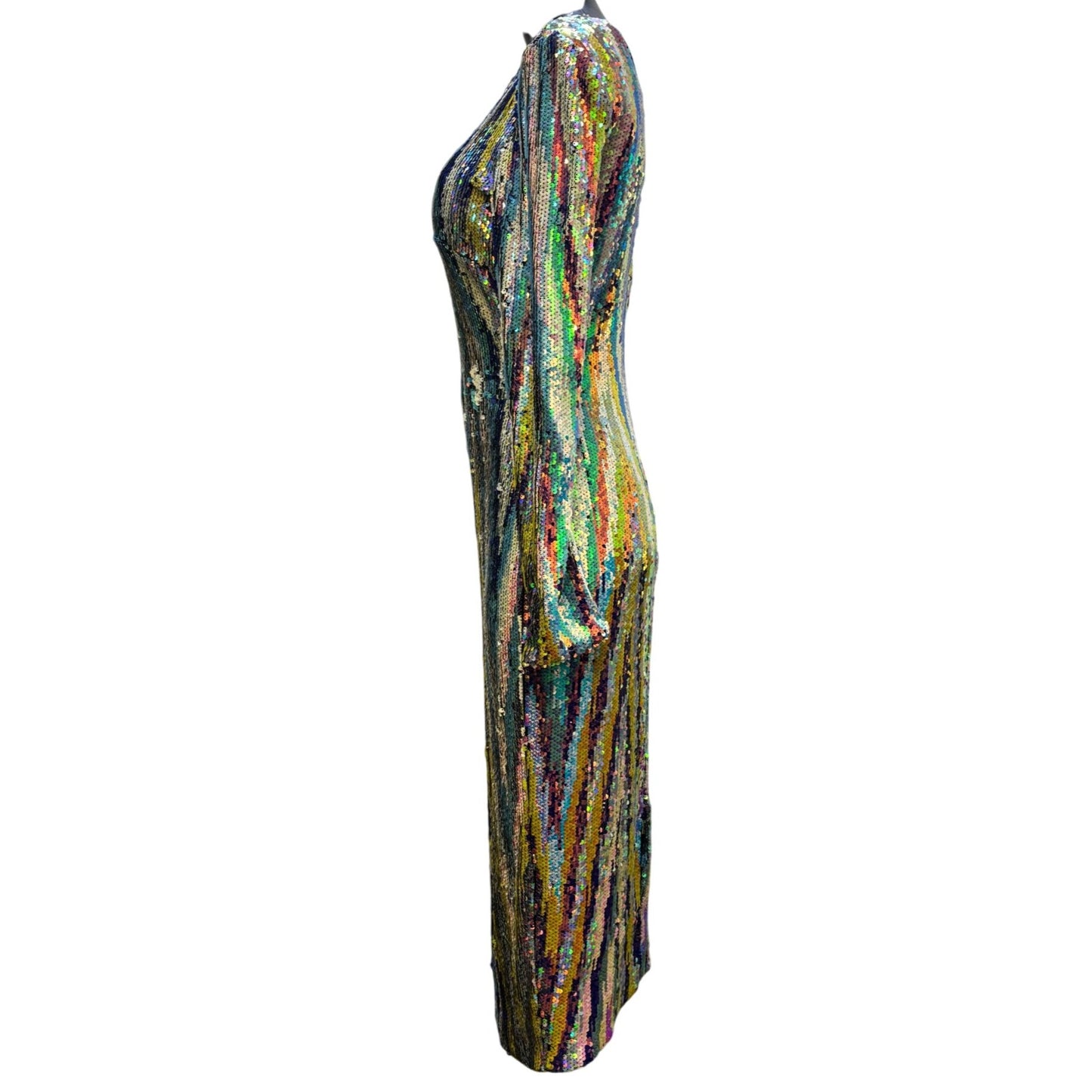 Dress The Population Multi-Color Sequined Long Sleeve Bodycon Dress M