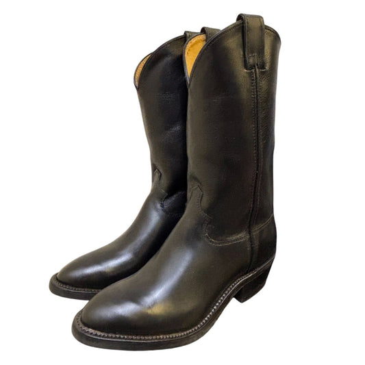 Justin Black Leather Western Boots Size 9