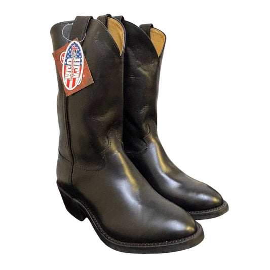 Justin Black Leather Western Boots Size 9