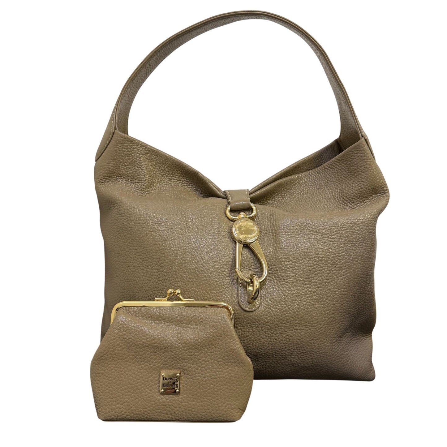 Dooney & Bourke Pebbled Leather Taupe Hobo Bag