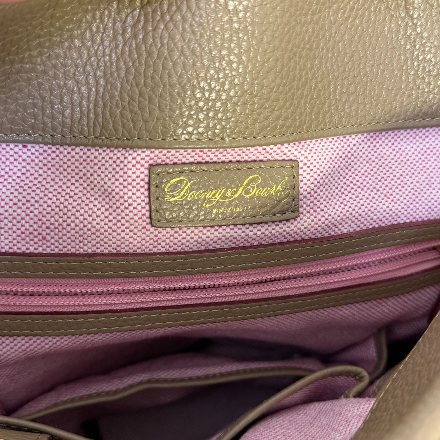 Dooney & Bourke Pebbled Leather Taupe Hobo Bag
