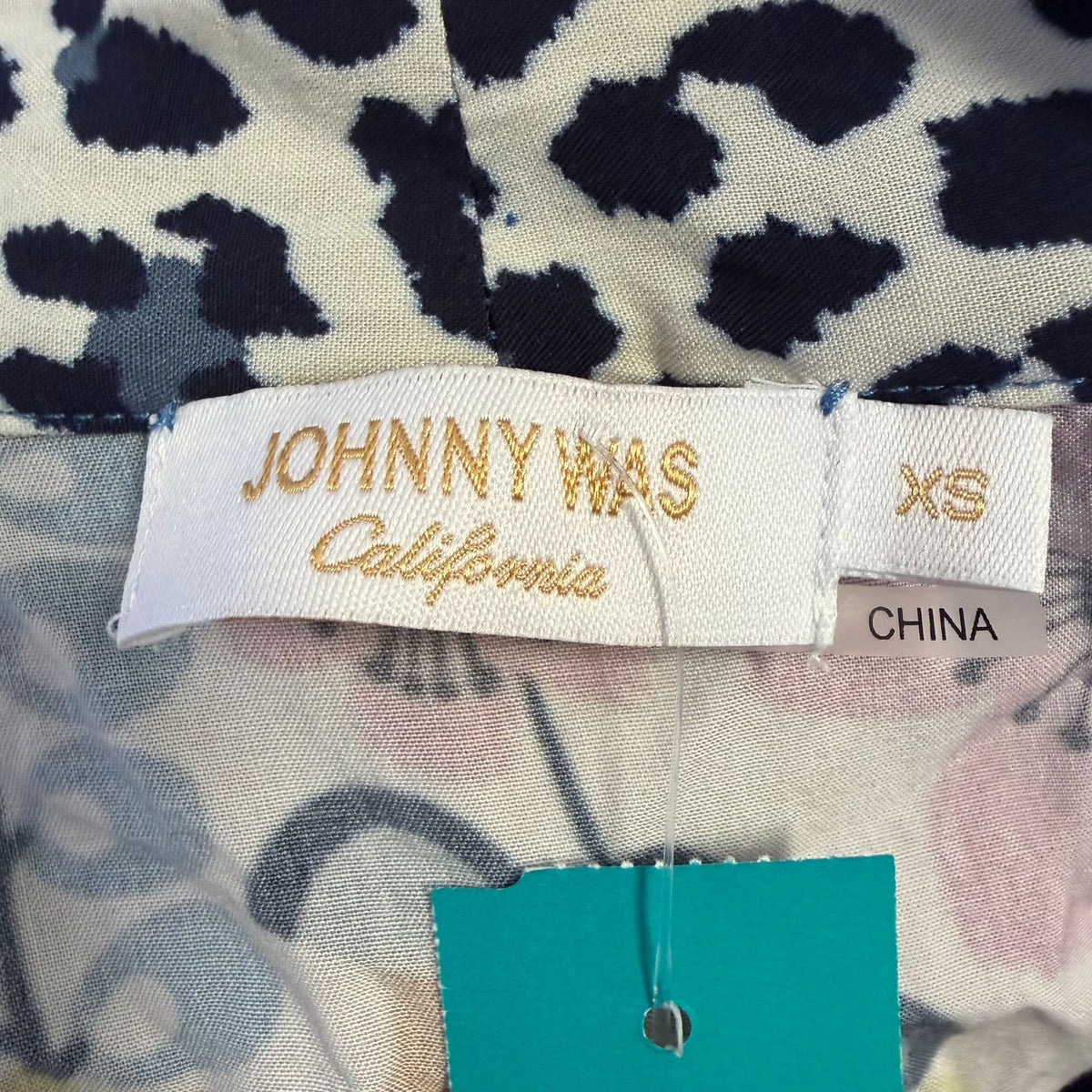 Johnny Was Long Kimono Cardigan Multi-Color Floral Leopard Print XS