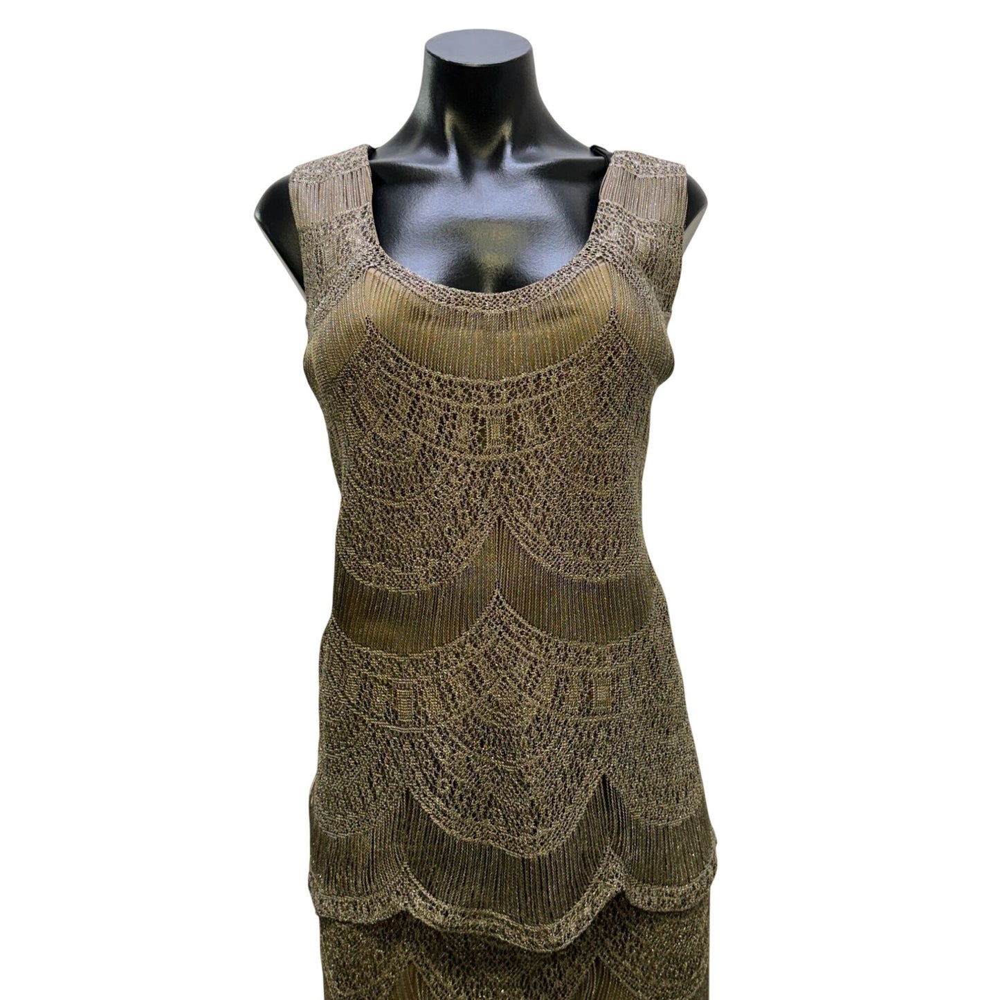 T Carolyn 3Pc Bronze Skirt Tank & Jacket Set XL