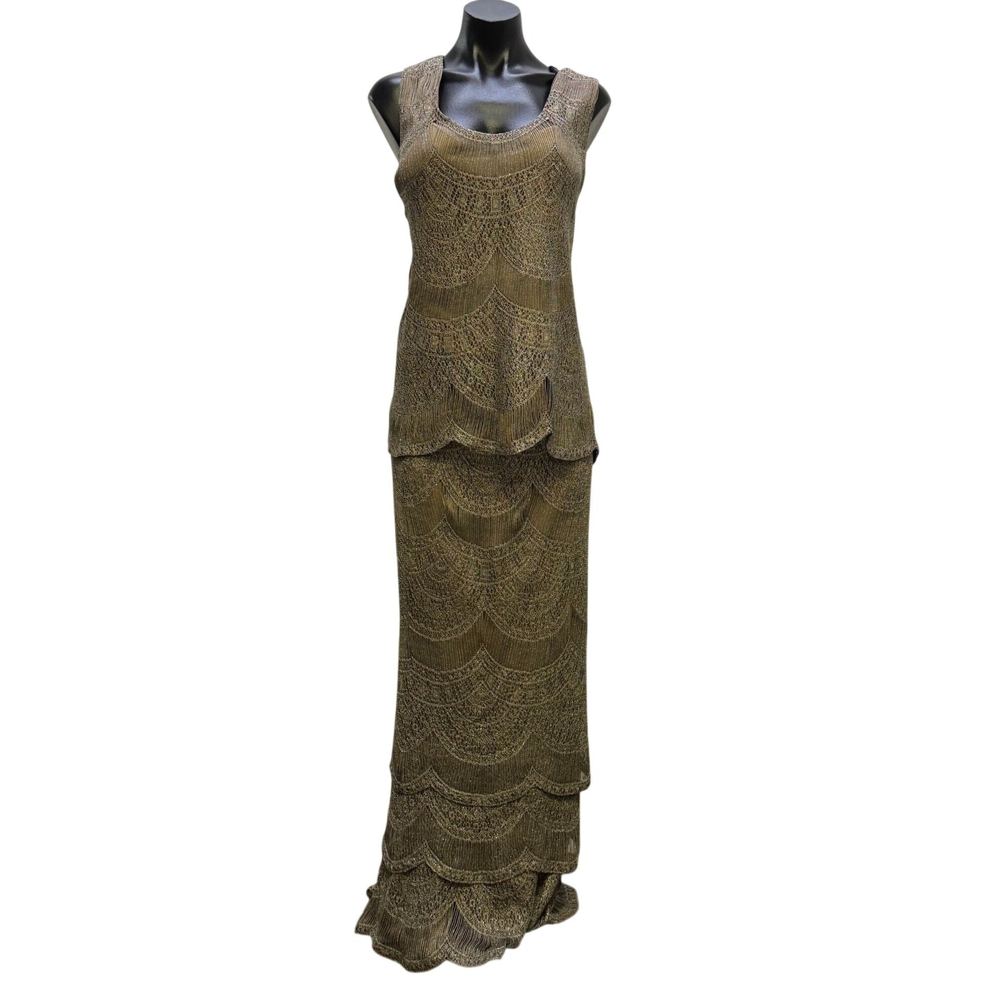 T Carolyn 3Pc Bronze Skirt Tank & Jacket Set XL