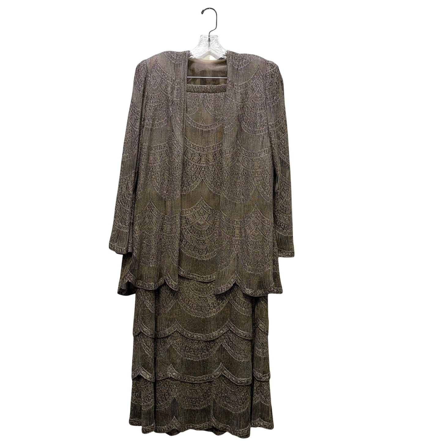 T Carolyn 3Pc Bronze Skirt Tank & Jacket Set XL