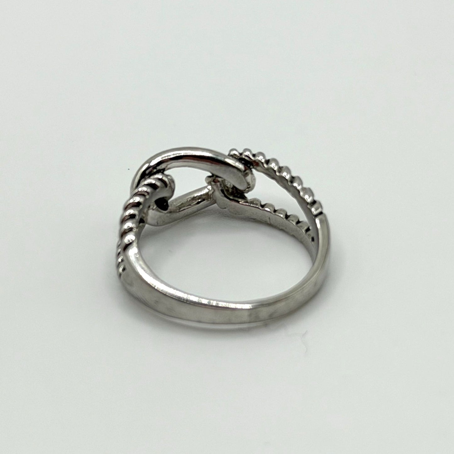 Vintage Lia Sophia Silver Tone Twisted Rope Knot Ring Size 10