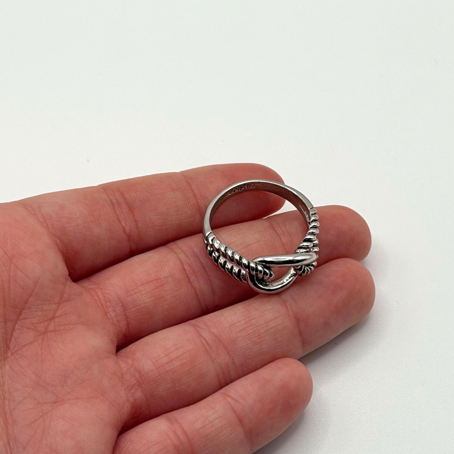 Vintage Lia Sophia Silver Tone Twisted Rope Knot Ring Size 10