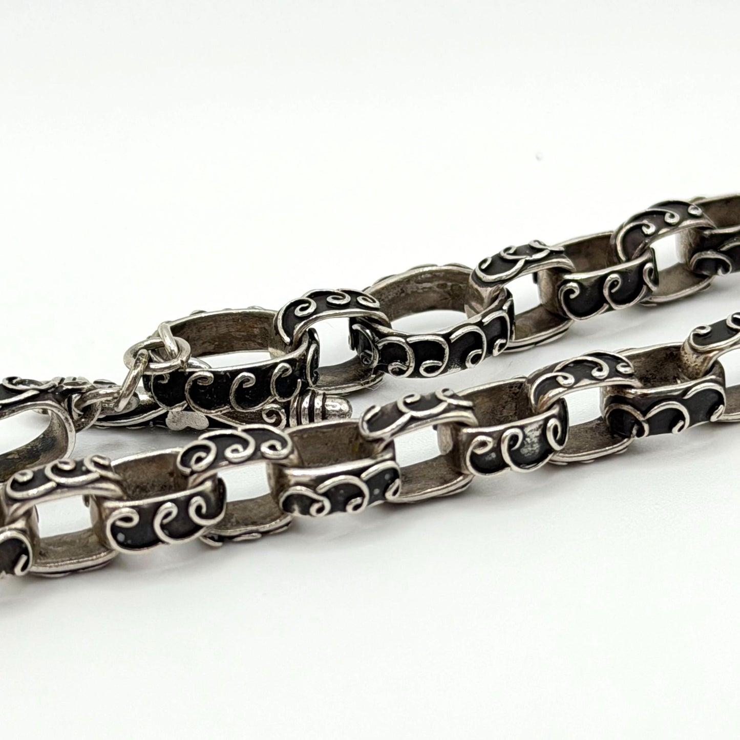 Brighton Treasures 925 Sterling Silver Filigree Heart Toggle Bracelet
