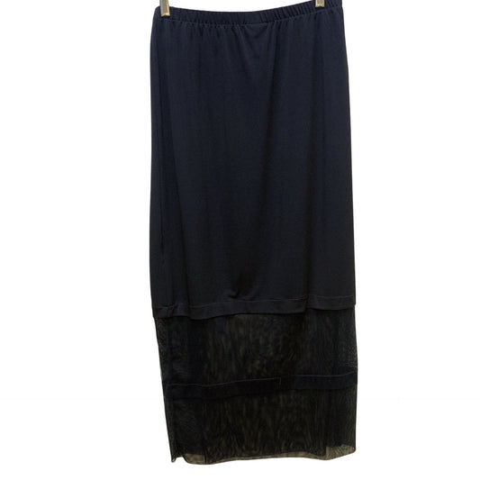 Planet Black Maxi Skirt With Sheer Mesh Paneling, Size 3 - US 14