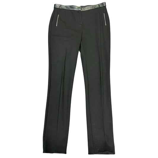 Reiss Black Pants With Faux Leather Accents 8