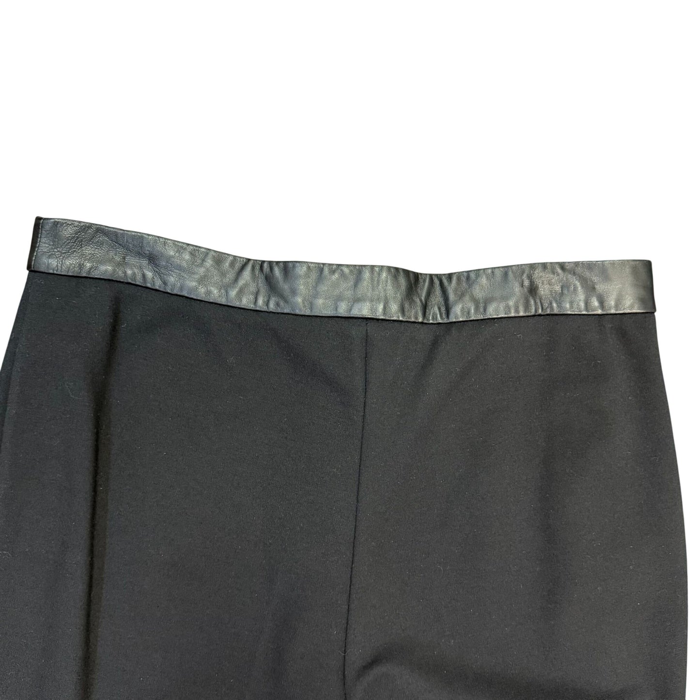 Reiss Black Pants With Faux Leather Accents 8
