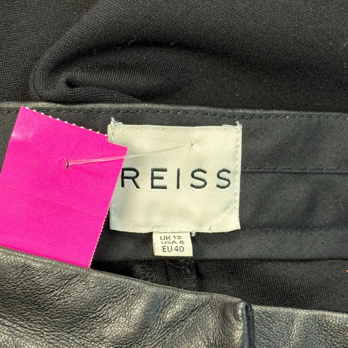Reiss Black Pants With Faux Leather Accents 8