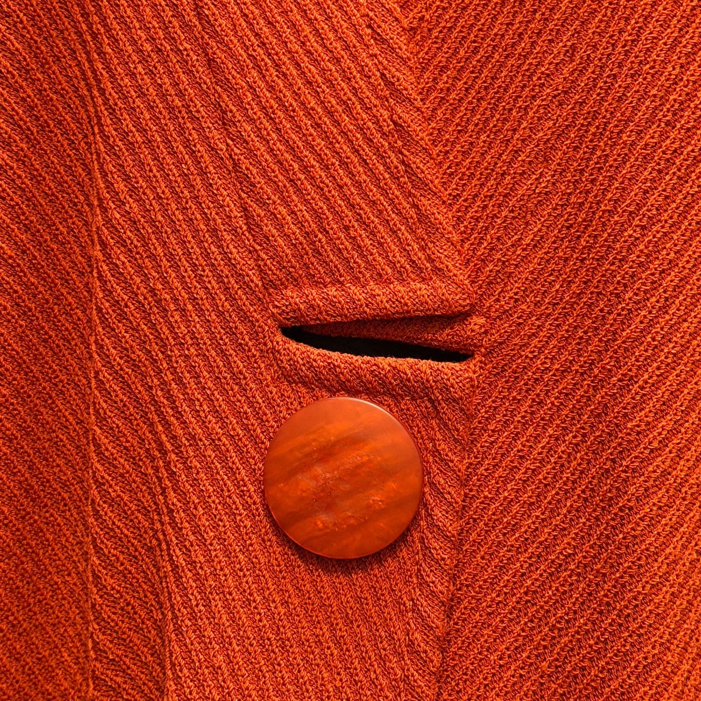 St. John Knit Jacket Deep Orange Open Front Long Sleeve Size 8