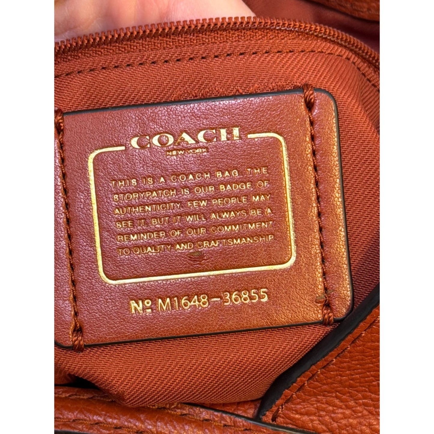 Coach Burn Orange Shoulder Bag With Turnlock Closure