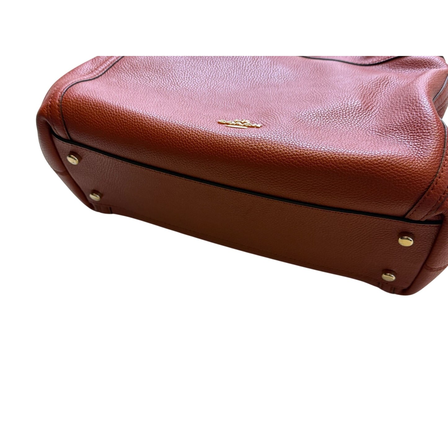 Coach Burn Orange Shoulder Bag With Turnlock Closure