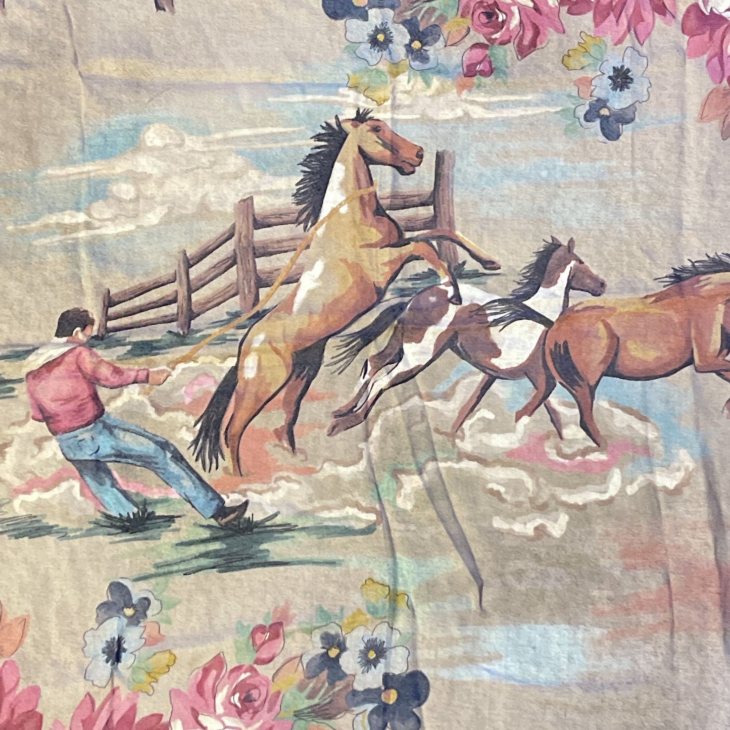 Double D Ranch Tan Pink Eloise 2022 Floral Western Scarf