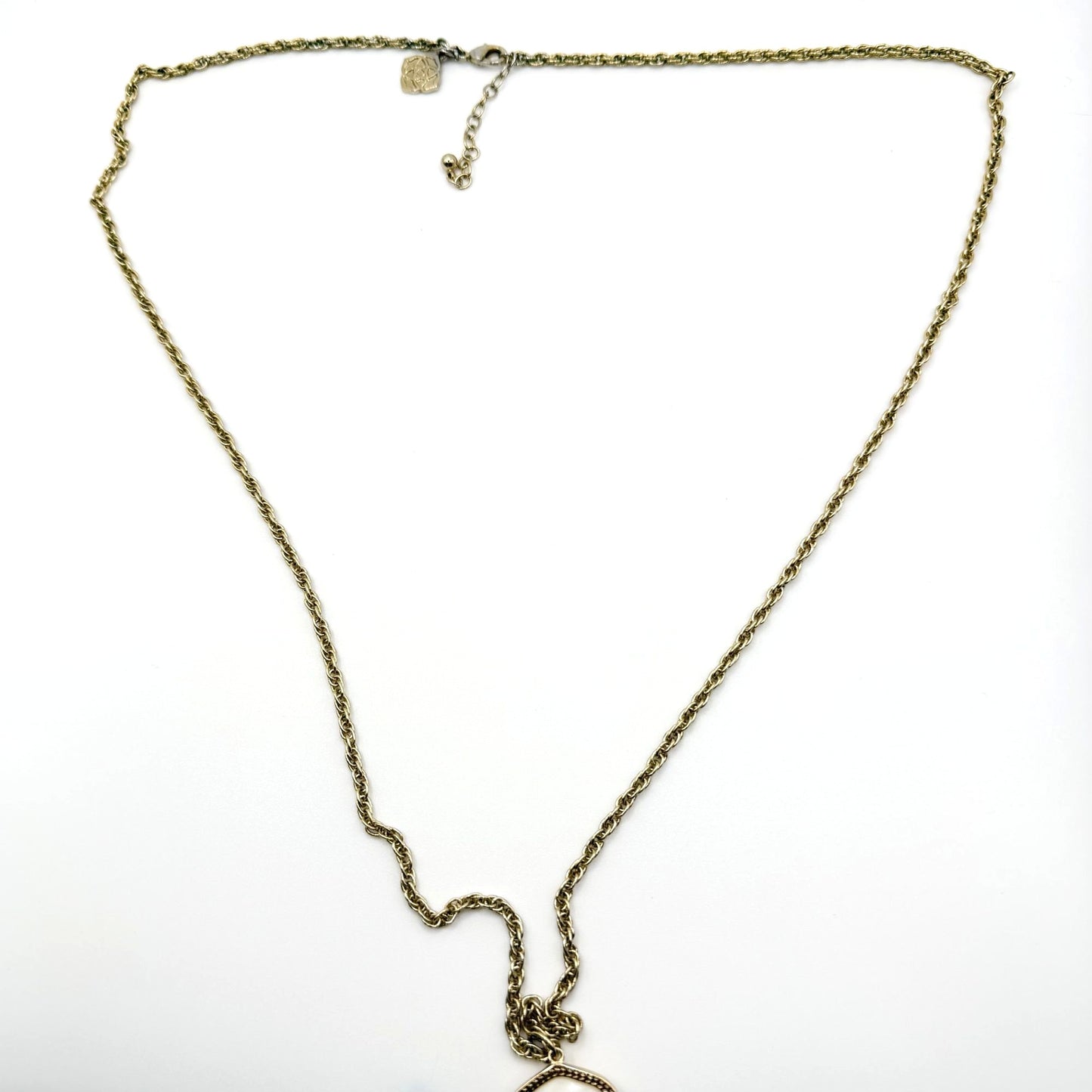 Kendra Scott Gold-Tone Long Necklace With White Oval Stone & Chain Tassel