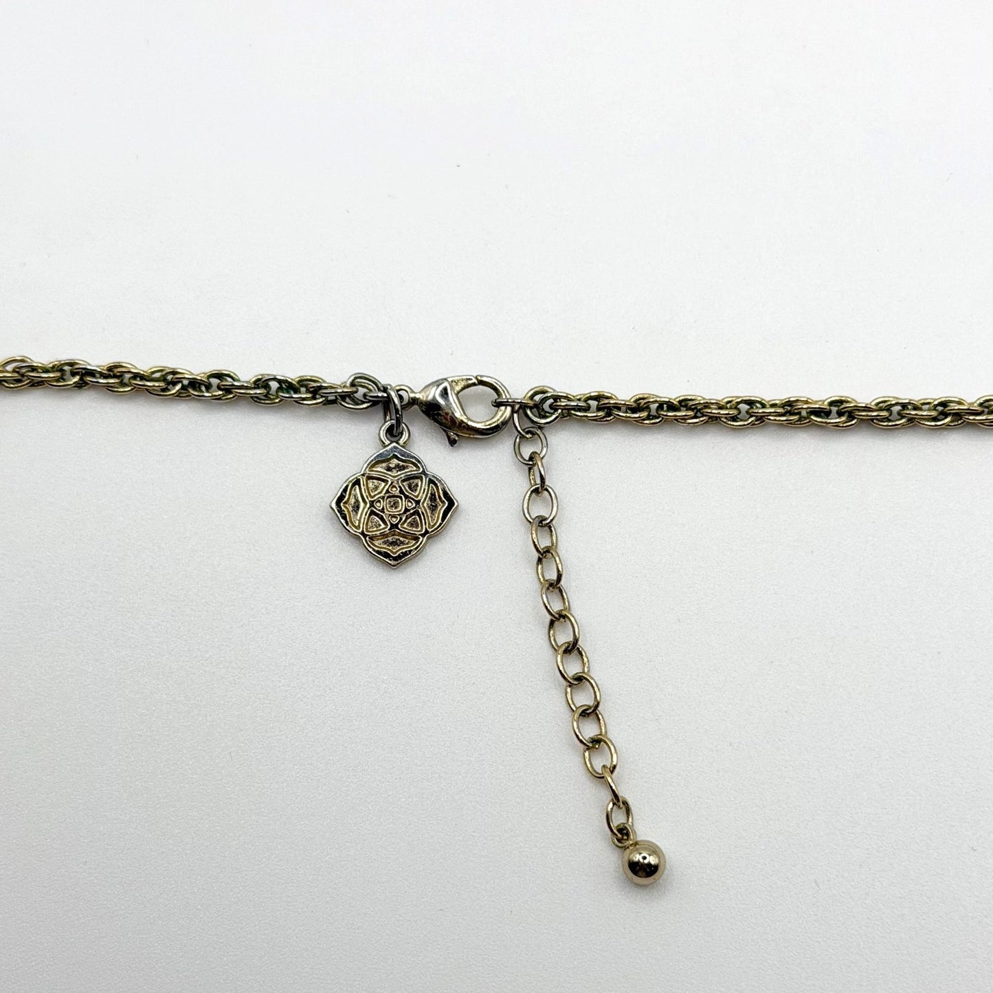 Kendra Scott Gold-Tone Long Necklace With White Oval Stone & Chain Tassel