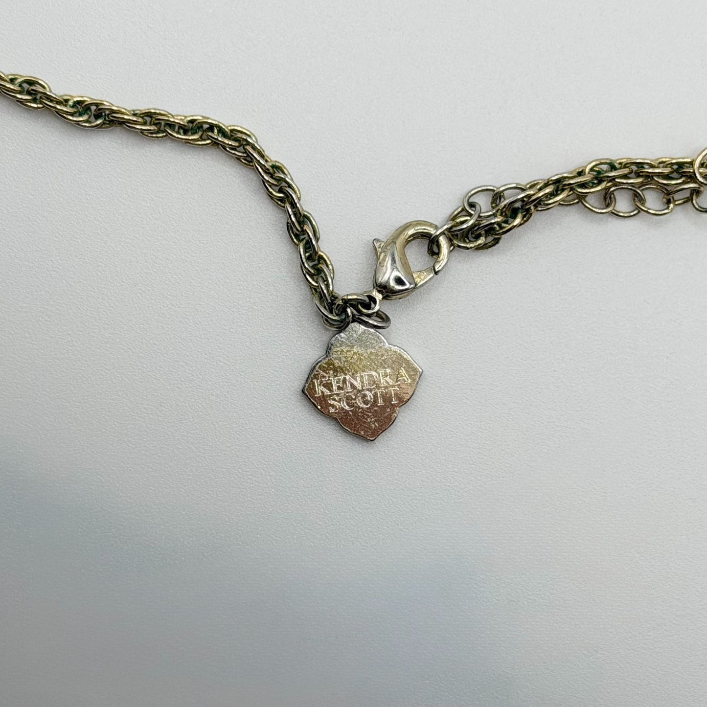 Kendra Scott Gold-Tone Long Necklace With White Oval Stone & Chain Tassel