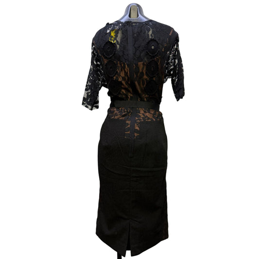 pink lace cap sleeve dress Mac Duggal Women's Beaded Feather-Trim Gown - Mocha main image 0