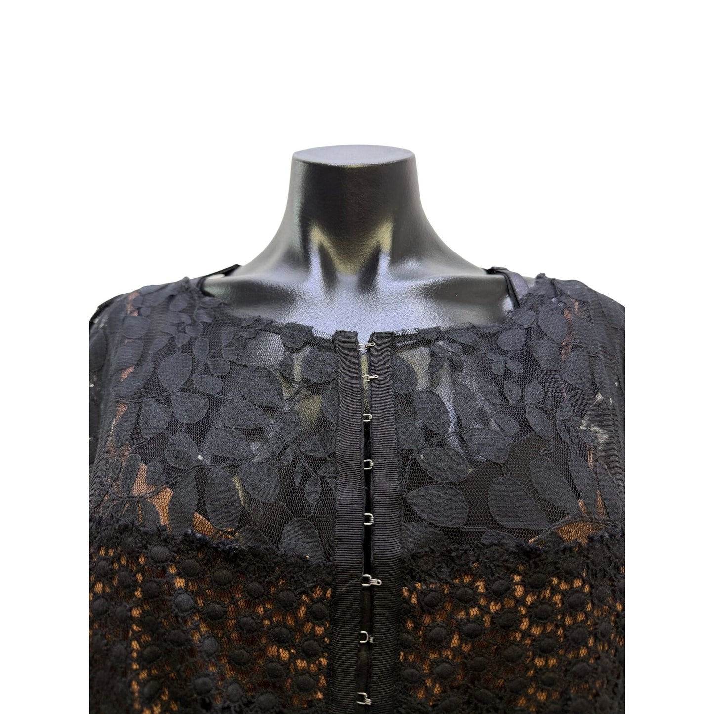 Beguile By Byron Lars Lace Tie Belted Dress Black Size 12