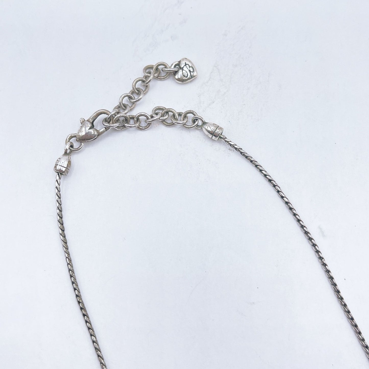 Brighton Silver Swirl Design Necklace With Clear Crystal Accents