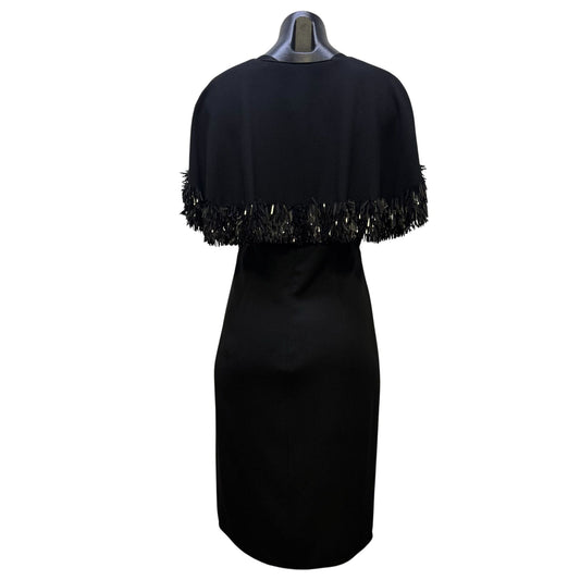 Derek Lam Black Fringe Sleeve Silk Dress V-Neck  6