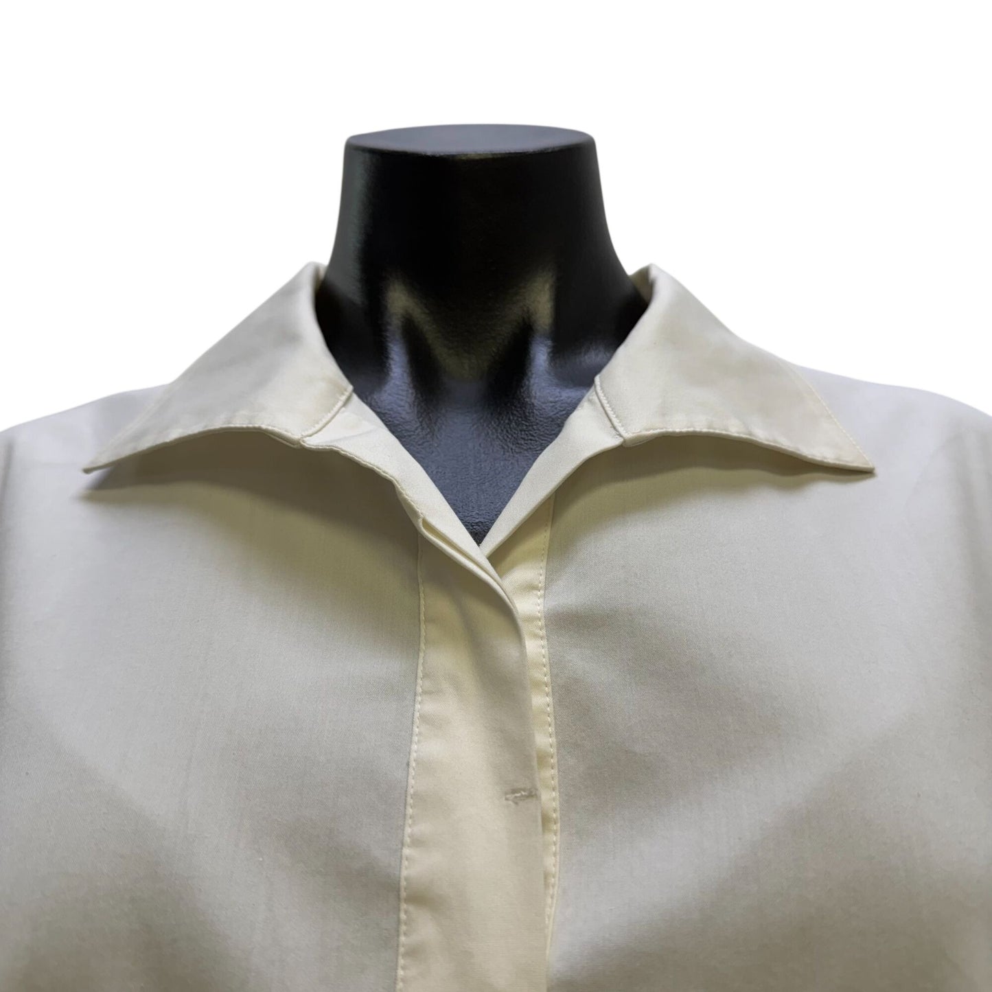 Lafayette 148 New York White Button-Down Blouse L