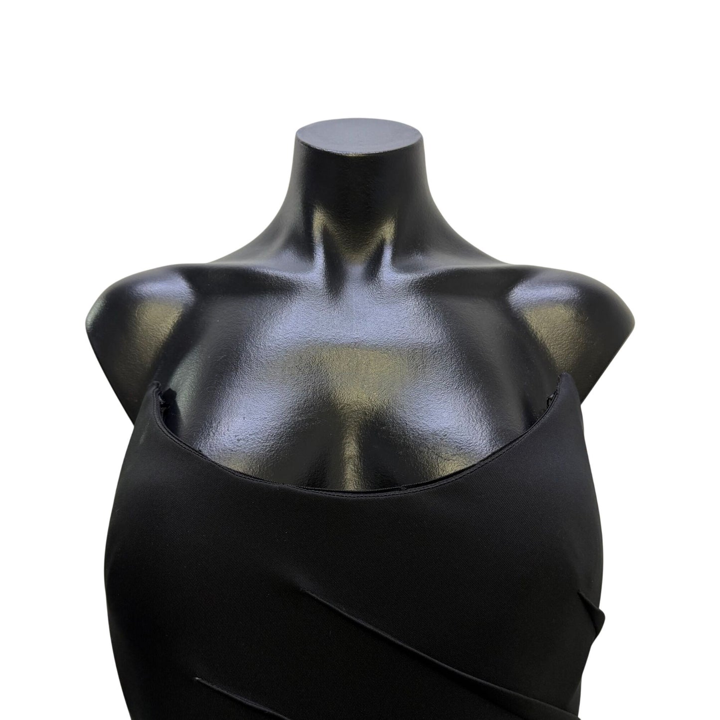NWT Sho Strapless Black Mini Dress With Ruched Detail & Sequin Hemline Size L