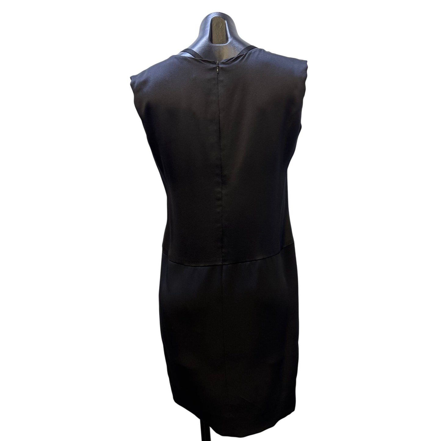 Mark Heister Black Silk Sleeveless Dress Small With Back Zipper Closure