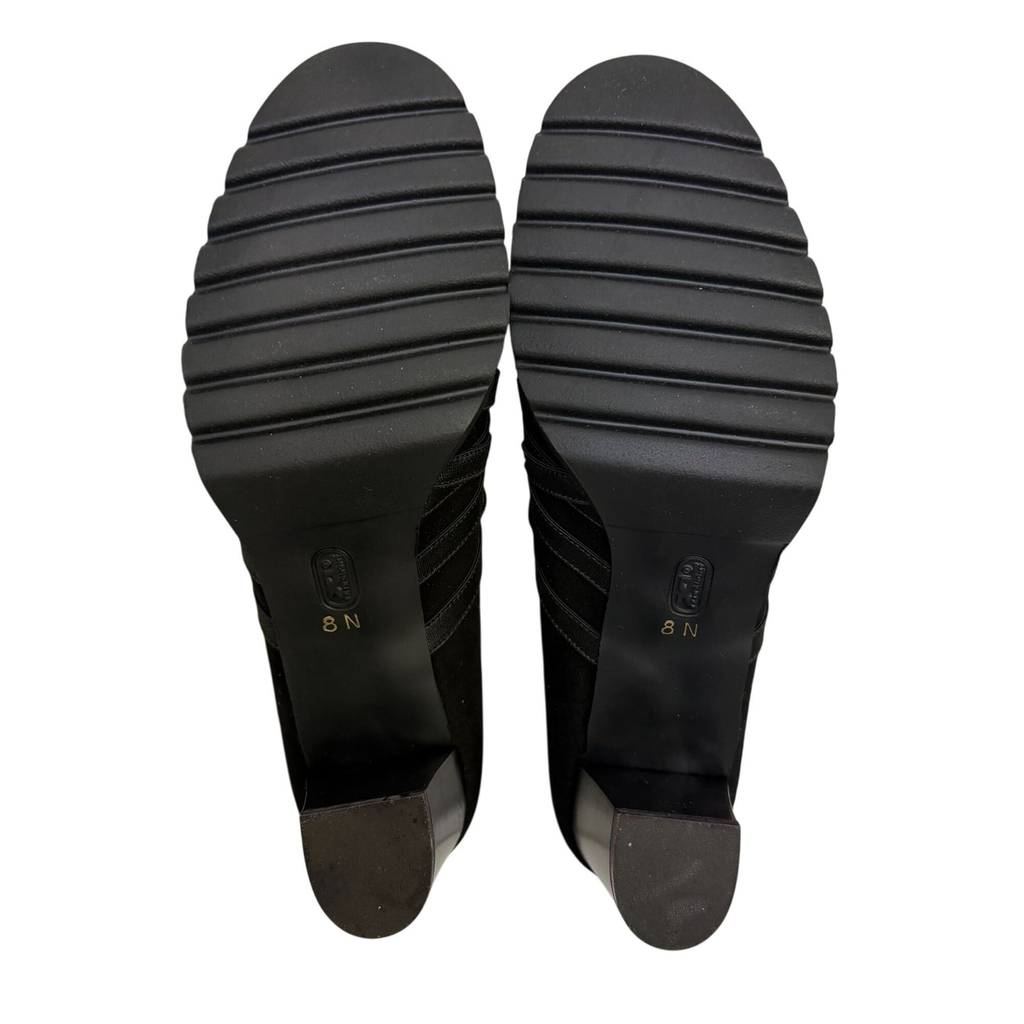 Amalfi Black Suede Heels With Crisscross Straps Size 8