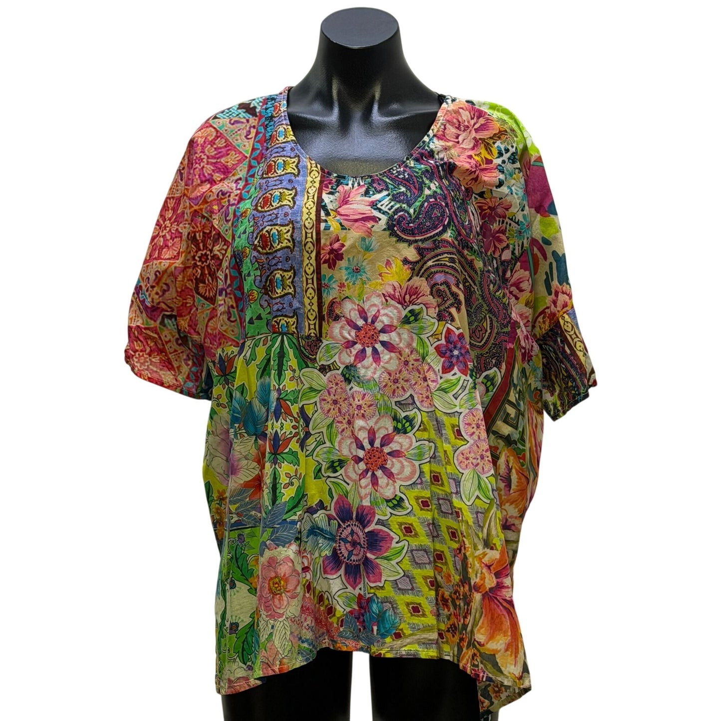 Johnny Was Floral Multicolor Print Blouse XL