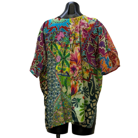 Johnny Was Floral Multicolor Print Blouse XL